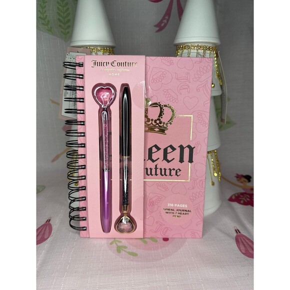Juicy Couture Pink Journal/Notebook with 2 Heart Pens - Picture 1 of 4